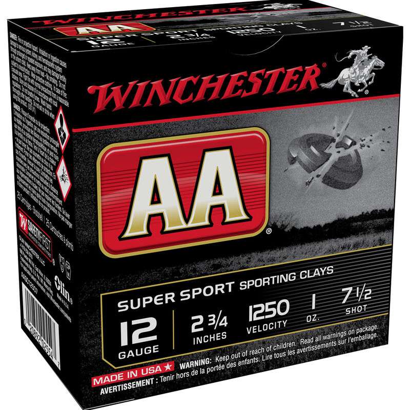 Winchester Ammo AASC12507 AA Super Sport 12 Gauge 2.75" 1 oz 7.5 Shot 25 Bx/ 10 Cs