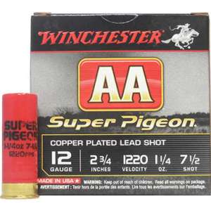 Winchester Ammo AA12SP7 AA Super Pigeon 12 Gauge 2.75" 1 1/4 oz 7.5 Shot 25 Bx/ 10 Cs