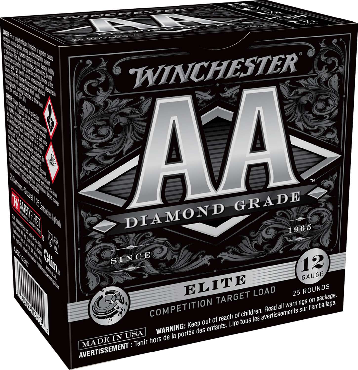 Winchester Ammo AADG12507 AA Diamond Grade 12 Gauge 2.75" 1 1/8 oz 7 Shot 25 Bx/ 10 Cs
