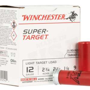 Winchester Ammo TRGT129 Super Target  12 Gauge 2.75" 1 1/8 oz 9 Shot 25 Bx/ 10 Cs