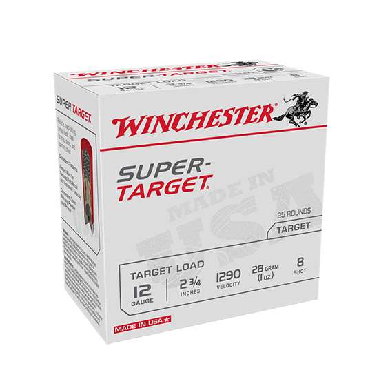 Winchester Ammo TRGT12908 Super Target  12 Gauge 2.75" 1 oz 8 Shot 25 Bx/ 10 Cs