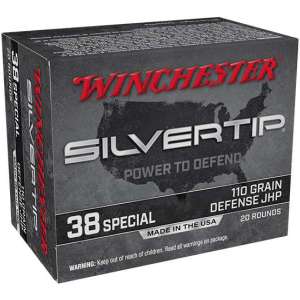Winchester Ammo W38ST Super-X  38 Special 110 gr Silvertip Hollow Point 20 Bx/ 10 Cs