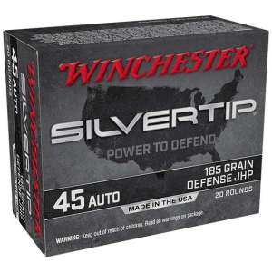 Winchester Ammo W45AST Super-X  45 ACP 185 gr Silvertip Hollow Point 20 Bx/ 10 Cs