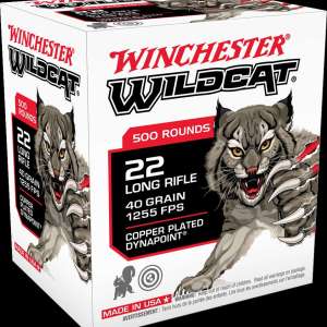 Winchester Ammo WW22LRB Wildcat  22 LR 40 gr Lead Round Nose (LRN) 500 Bx/ 10 Cs (Bulk)