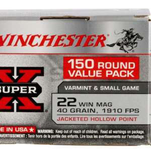 Winchester Ammo X22MH150 Super-X  22 Mag 40 gr Jacketed Hollow Point (JHP) 150 Bx/ 10 Cs (Value Pack)