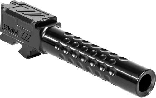 ZEV BBL19OPTDLC Optimized Match 9mm Luger fits Glock 19 Gen1-4 Black DLC 416R Stainless Steel Dimpled