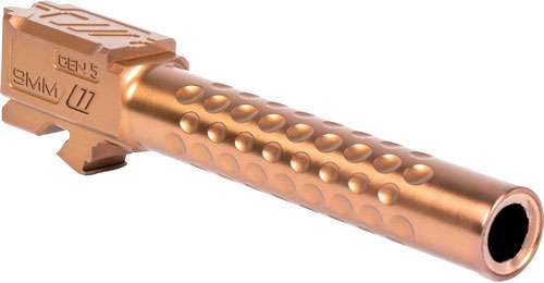 ZEV BBL17OPT5GBRZ Optimized Match 9mm Luger fits Glock 17 Gen5 Bronze 416R Stainless Steel Dimpled