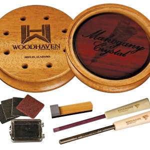 WOODHAVEN CUSTOM CALLS WH355 Mahogany Crystal Friction Call Turkey Yelps