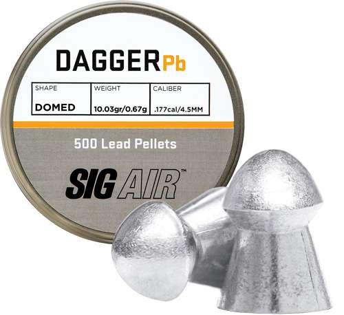 AIRGUN, DAGGER PELLET, .177 CAL, DOMED, LEAD, 10.03GR, 500CT, BLISTER PACK