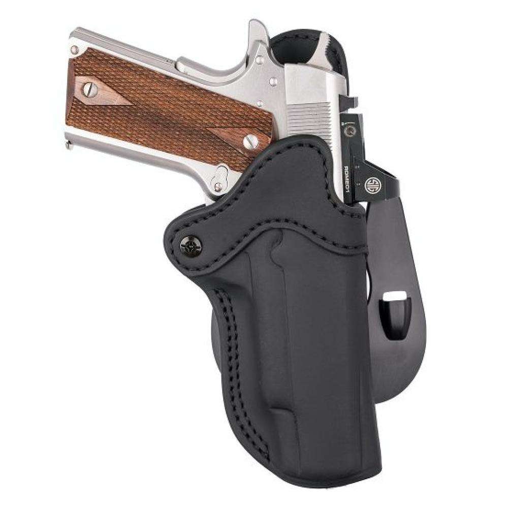 1791 Gunleather ORPDH1SBLR BH1 Optic Ready Black Leather OWB 1911 4"-5" Right Hand