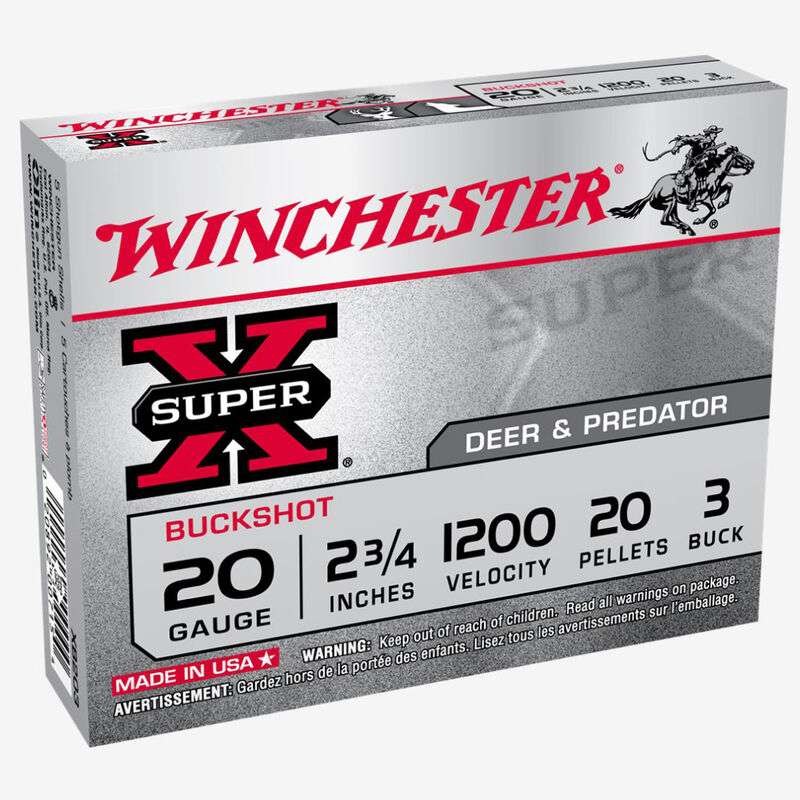 Winchester Ammo XB203VP Super-X  20 Gauge 2.75" 20 Pellets 3 Buck Shot 15 Bx/ 10 Cs (Value Pack)
