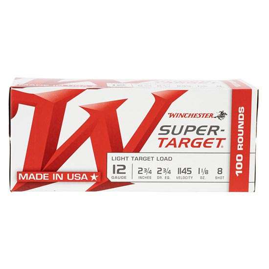 Winchester Ammo TRGT128VP Super Target  12 Gauge 2.75" 1 1/8 oz 8 Shot 100 Bx/ 2 Cs (Value Pack)