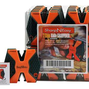 Accusharp SharpNEasy 2-Step Fine, Coarse Ceramic Stone Sharpener Plastic Handle Black/Orange 24 Pack