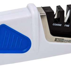 Accusharp 080C Pull-Through Sharpener Fine Diamond Tungsten Carbine, Plastic Handle Blue/White