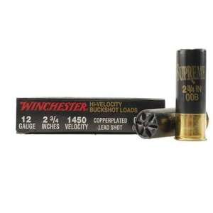 Winchester Ammo SB12L00 Double X High Velocity 12 Gauge 3.5" 15 Pellets Copper Plated 00 Buck Shot 5 Bx/ 50 Cs