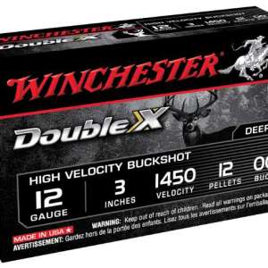 Winchester Ammo SB12300 Double X High Velocity 12 Gauge 3" 12 Pellets Copper Plated 00 Buck Shot 5 Bx/ 50 Cs
