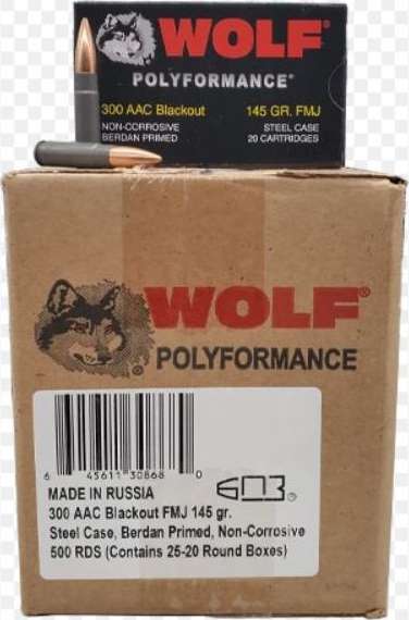 Wolf Steel Case 300BLK 145gr FMJ
20rds
