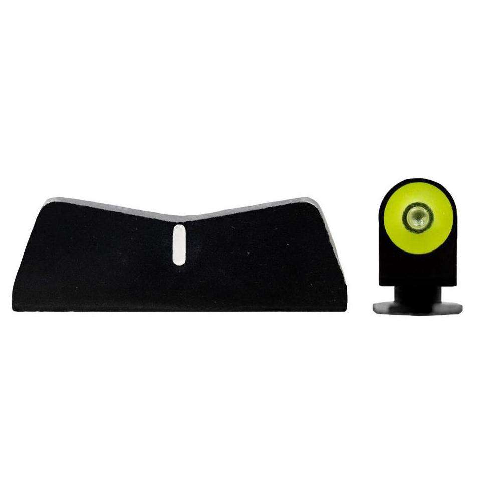 XS Sights GL0011P3Y DXW II Big Dot fits Glock 42,43,43X,48 Gen1-5 Tritium Green w/Yellow Outline Front Green Rear Black