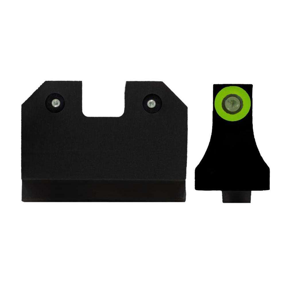 XS Sights GLR021P6G RAM Night Sights fits Glock 17,19,22-24,26-27,31-36,38 Gen1-5 Suppressor Hight Tritium Green Front Green Rear Black