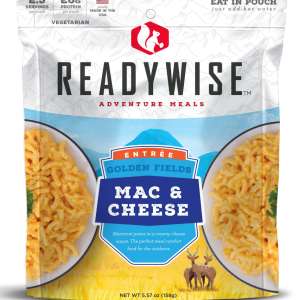 Wise Foods RW05-009 Outdoor Food Kit Golden Fields Mac and Cheese Cheesy Pasta 6 Per Case 2.5 Servings Outdoor Camping Pouches