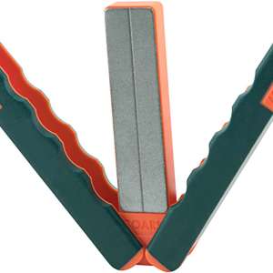 Accusharp 077C Diamond Paddle Folding Fine, Coarse Diamond Sharpener Gray/Orange Overmolded Rubber Handle