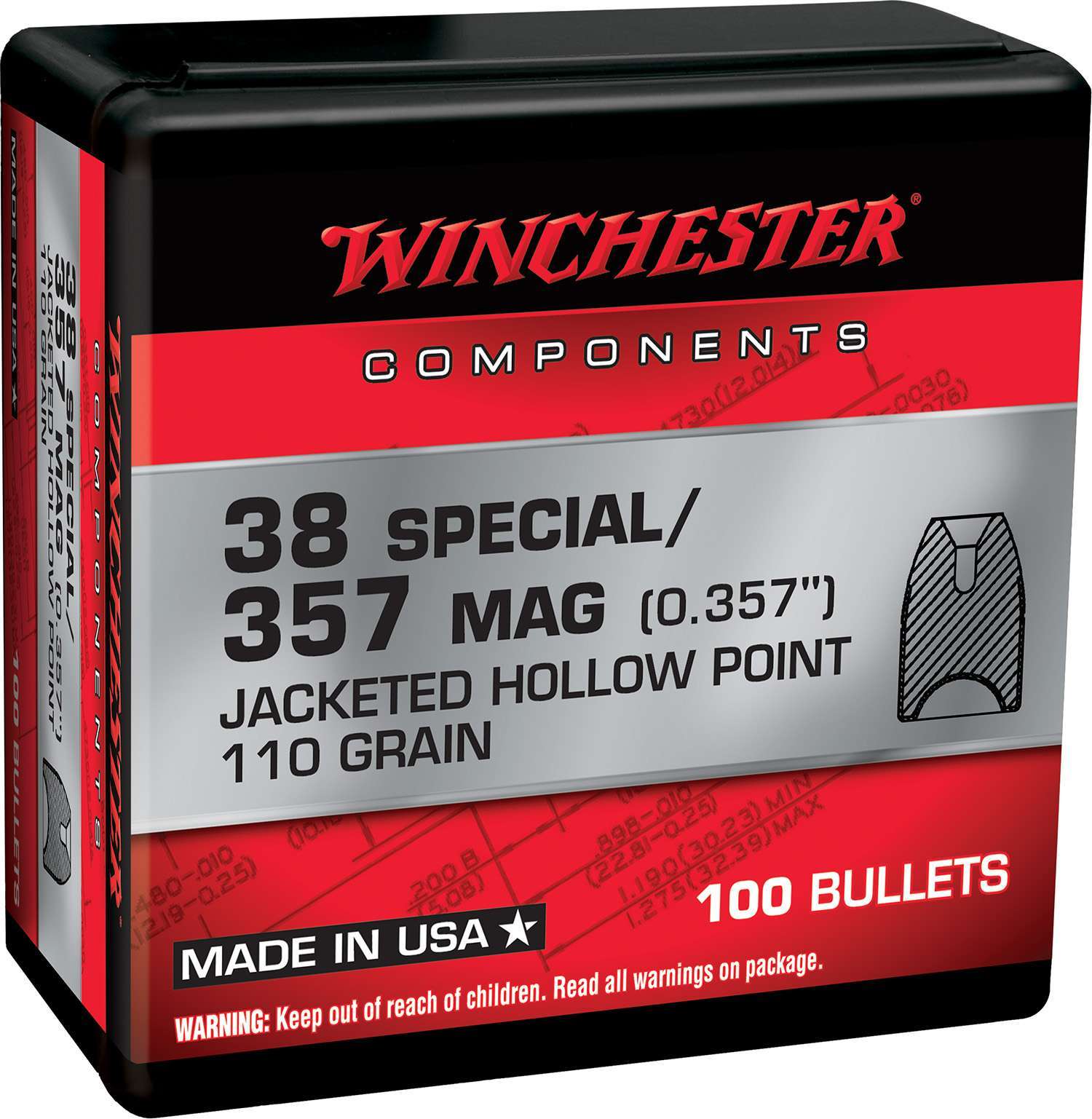 WIN WB38HP110X BUL 38SP 110 JHP RETAIL 100/10