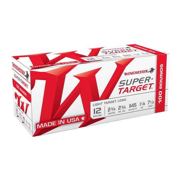 Winchester Ammo TRGT127VP Super Target Light Target Load 12 Gauge 2.75" 1 1/8 oz 7.5 Shot 100 Bx/ 2 Cs value pk