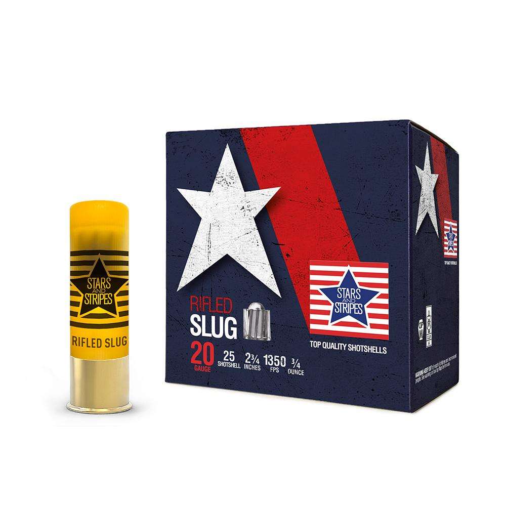 20ga 2 3/4'' Slug 3/4 oz.1350 FPS 25RD