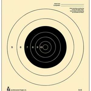 Action Target B16100 NRA Slow Fire Bullseye Tagboard Hanging 25 yds Handgun 10.50" x 12" Black/White 100 Per Box