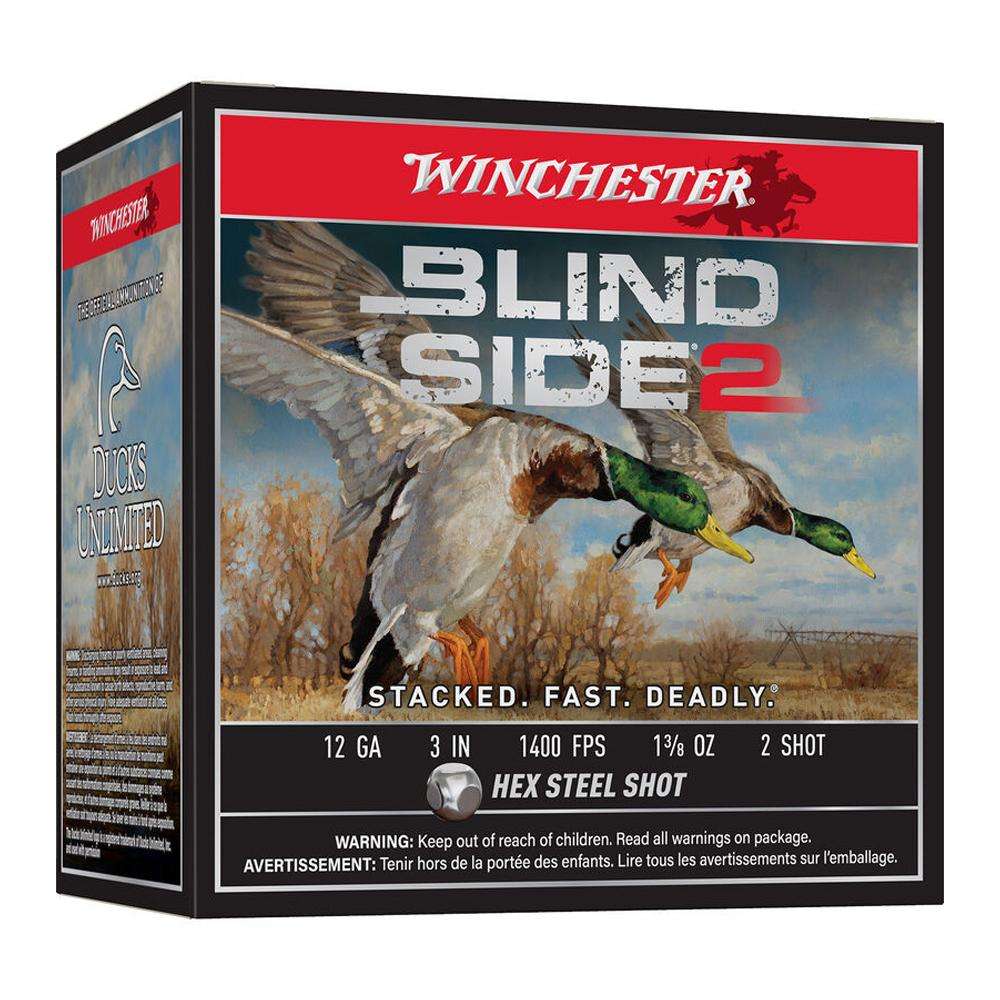 Winchester Ammo XBS1232 Blind Side 2 12 Gauge 3" 1 3/8 oz 2 Shot 25 Bx/ 10 Cs