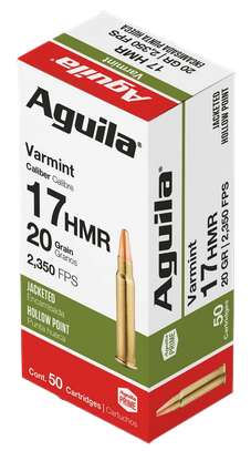 AGUILA 17HMR 20GR JHP 50RD 20BX/CS