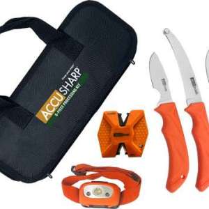 ACCUSHARP 6-PIECE PROCESSING KIT W/SHARPENER & HEADLAMP