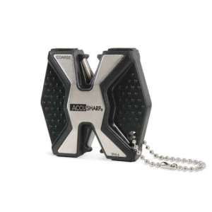 Accusharp 017C Diamond Pro 2-Step Fine, Coarse Diamond/Ceramic Stone Sharpener Aluminum Handle Black/White